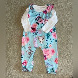 Cute Floral Overall Outfit